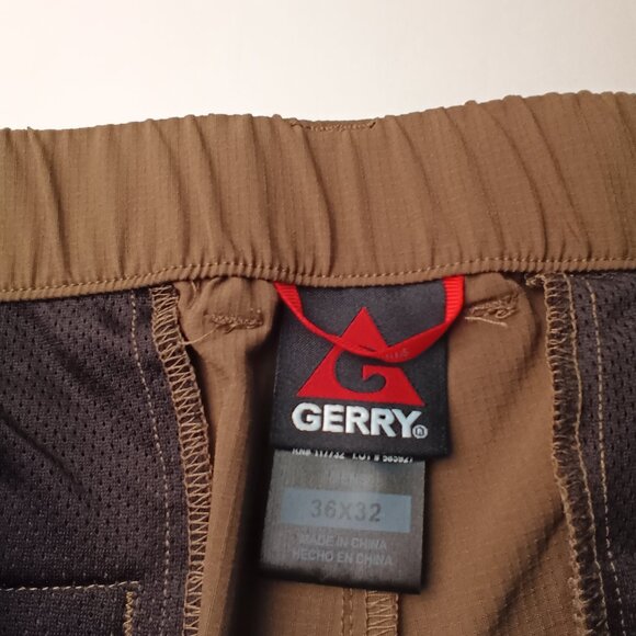Mens Gerry Convertible Pants Size 36x32 Quick Dry Hiking Army Green - Picture 5 of 10